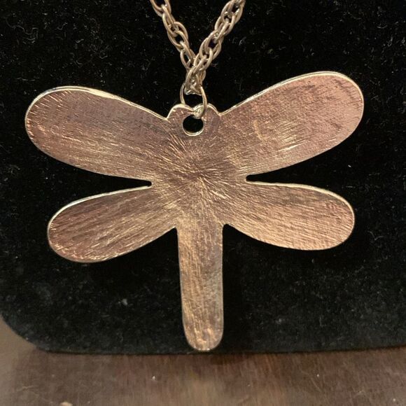 Vintage dragonfly necklace 24 inch chain - Picture 2 of 5